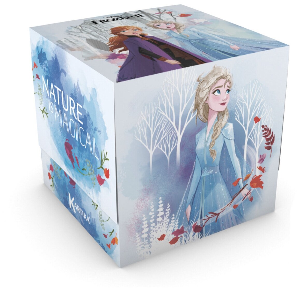 Салфетки бумажные выдергушки "Frozen" с рисунком "Магия Природы" 3 слоя, 56 шт, World Cart - фотография № 7