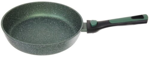 Сковорода «BAROLY» GREEN 22см индукционная каменная крошка, съемная бакелитовая ручка