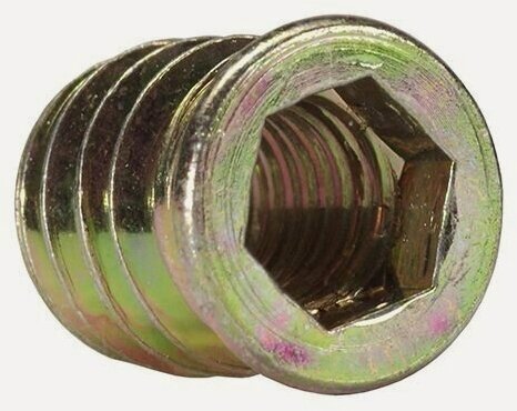 Изображение товара Резьбовая втулка мебельная стальная оцинкованная с бортиком M8 L17, 100 шт. WOODWORK/вудворк 990.08.17