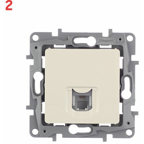 Розетка телефонная Etika 672340 скрытая установка слоновая кость один модуль RJ11 (2 шт.) розетка legrand 672340 etika