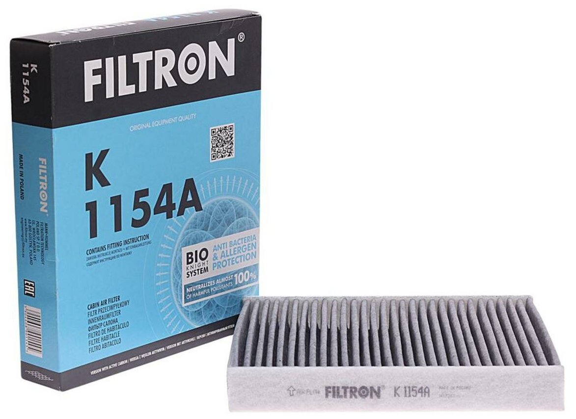 FILTRON K1154A Фильтр салонный, угольный FILTRON K1154A