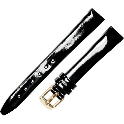 фото Ремешок 1203-02 (чер) лак черный кожаный ремень 12 мм для часов наручных лаковый из натуральной кожи женский лакированный ardi