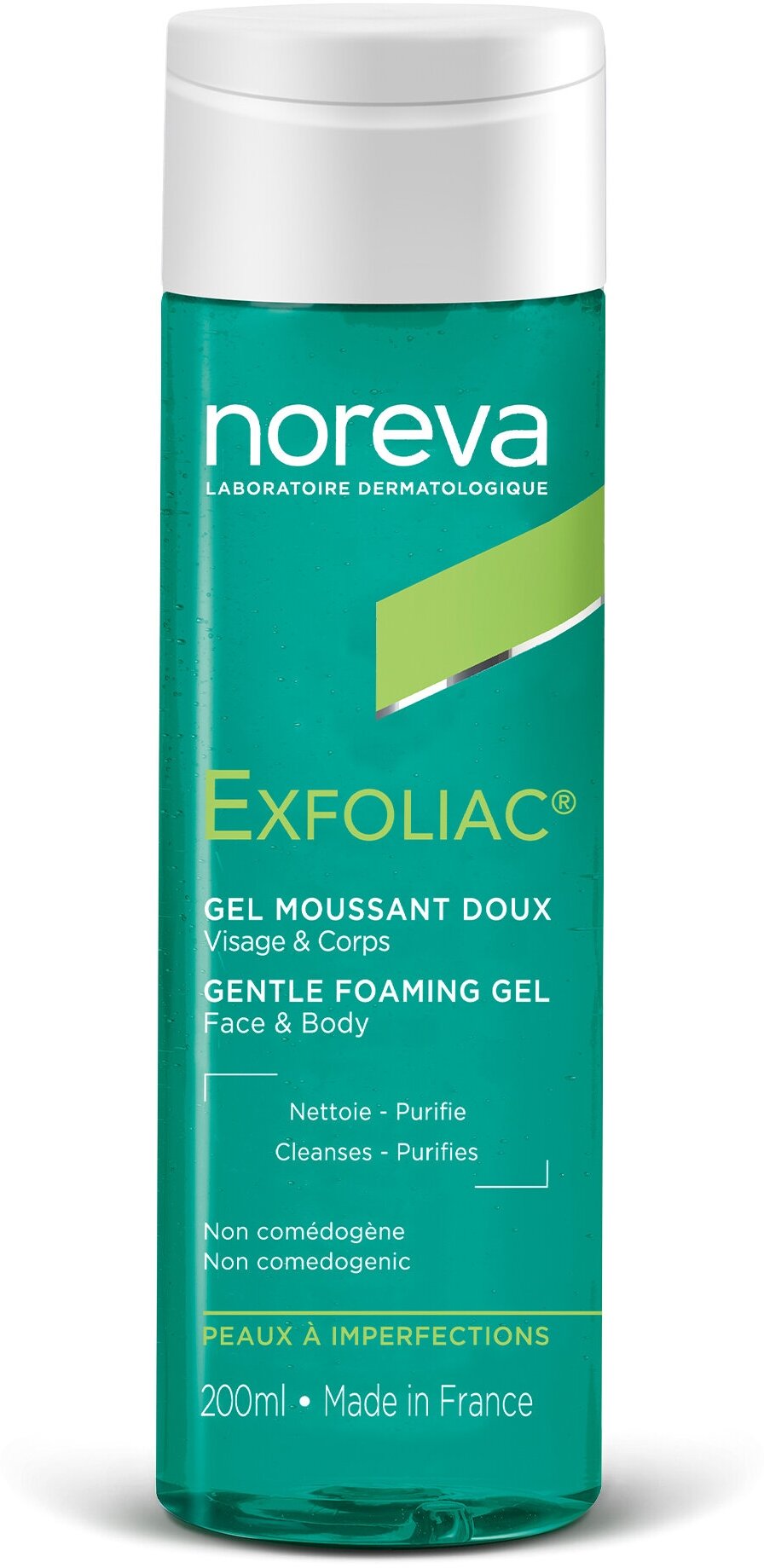 Noreva Мягкая очищающая гель-пенка для проблемной кожи лица и тела Exfoliac 200 мл