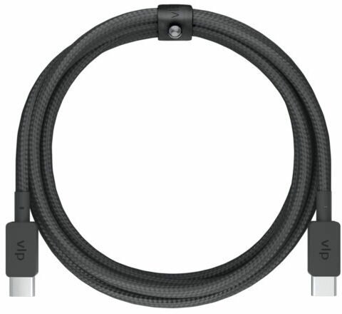 Кабель VLP Nylon Cable USB-C / USB-C, 3A, Вт 2м, черный