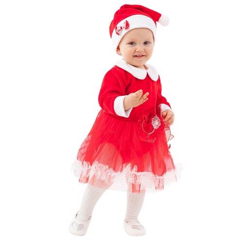 фото Костюм для малышки "мисс санта", 74 см. пуговка