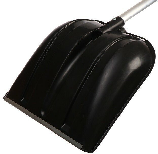 Лопата пластиковая, ковш 410 × 415 мм, с оцинкованной планкой, алюминиевый черенок, тулейка 32 мм - фотография № 2