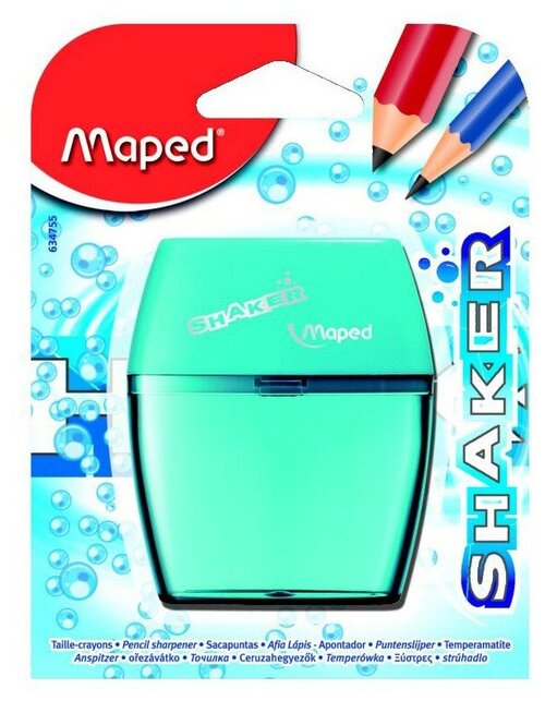 Точилка для карандашей ручная Maped 634755 Shanker / 634755 цвет мятный, 2 отверстия, в упаковке 25 шт (818167)