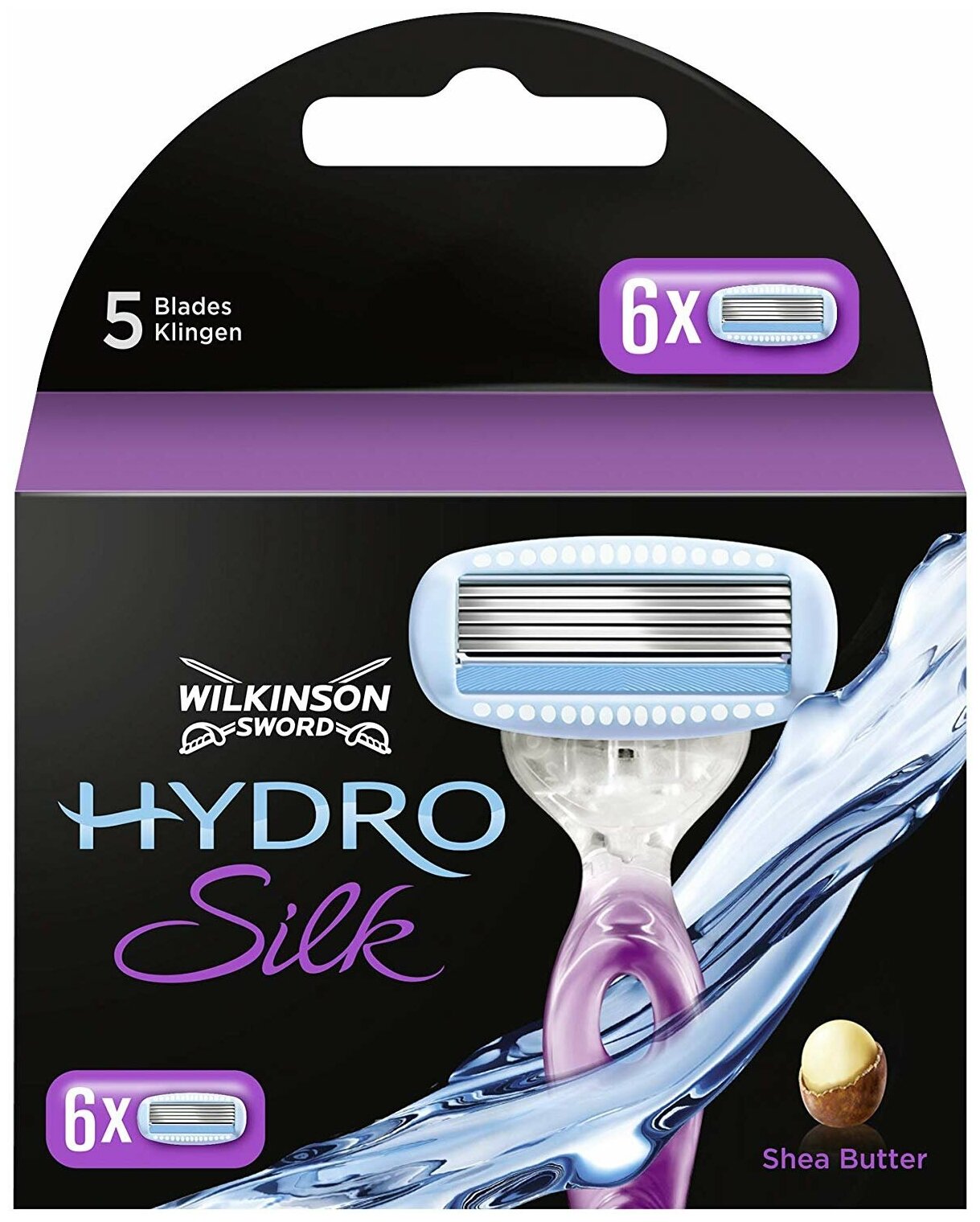 Wilkinson Sword / SCHICK / HYDRO SILK / Сменные кассеты для женской бритвы SILK , 6 шт.