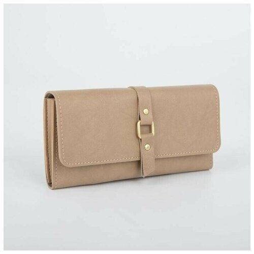 фото Кошелёк женский, 2 отдела на клапане, цвет бежевый, 1 шт. sweet home