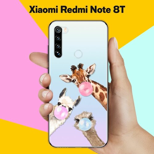 Силиконовый чехол Лама, жираф и страус на Xiaomi Redmi Note 8T силиконовый чехол лама в очках на xiaomi redmi note 8 pro