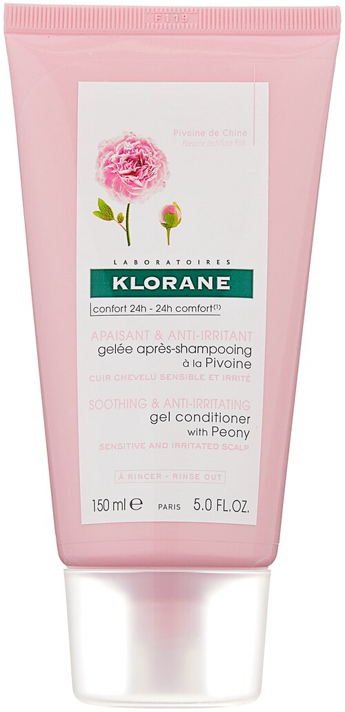 Klorane гель-кондиционер Soothing & Anti-irritating with Peony, 150 мл