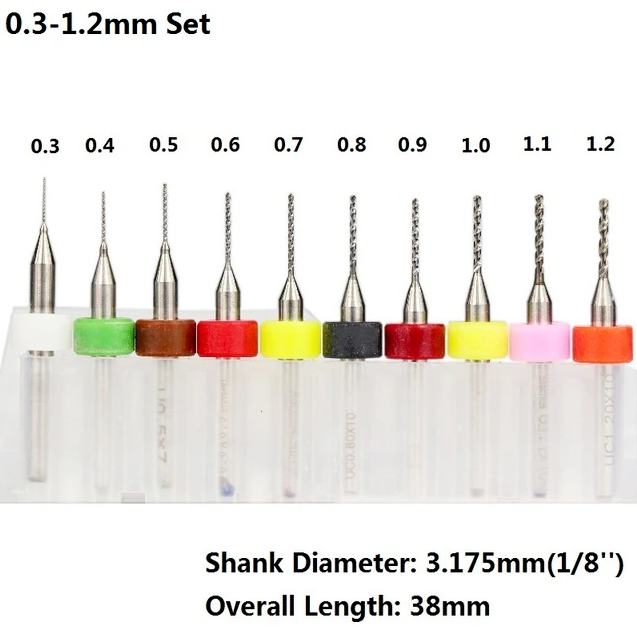 Набор твердосплавных сверл 0.3-1.2 мм, XCAN