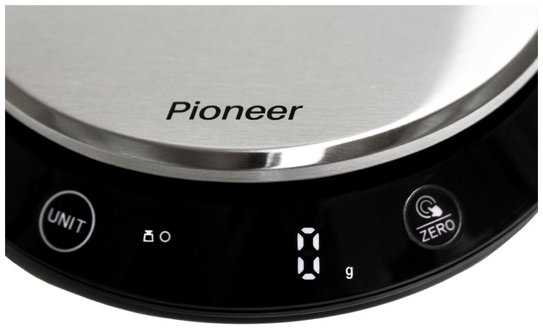 Весы электронные кухонные Pioneer PKS1012 со съемной металлической чашей, измерением веса и объема жидкости