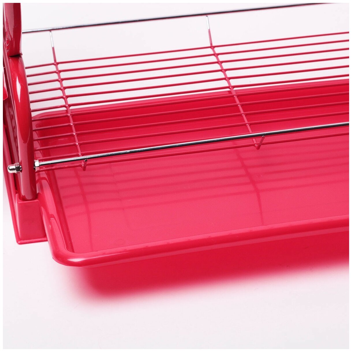 Сушилка для посуды двухъярусная красная Kamille KM-0765A (55х24,5х37 см) (красный)