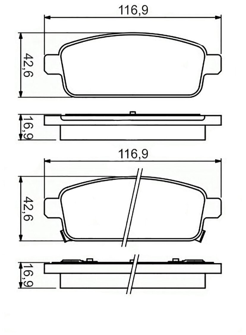 Дисковые тормозные колодки задние Daewoo 13319293 (2 шт.)