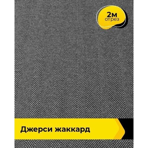 Ткань для шитья и рукоделия Джерси жаккард Елочка 2 м * 150 см, серый 20520 ткань для шитья и рукоделия джерси жаккард елочка 2 м 150 см синий 001