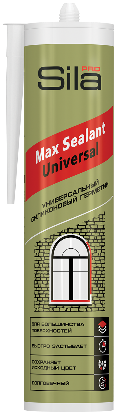 Sila PRO Max Sealant, силиконовый универсальный герметик, бежевый, 280 мл (1 уп - 24шт) - фотография № 1