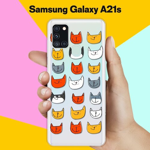 Силиконовый чехол Узор из котов на Samsung Galaxy A21s