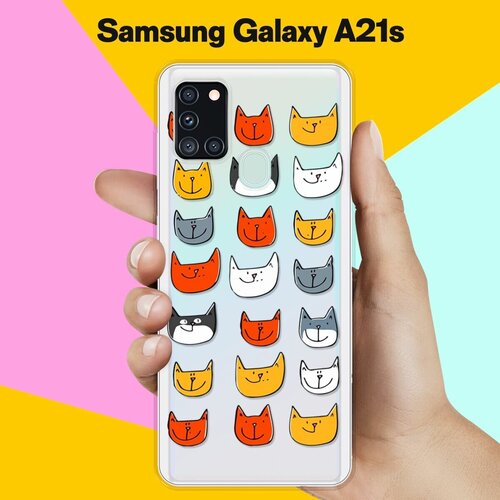 силиконовый чехол узор из ленивцев на samsung galaxy a21s Силиконовый чехол Узор из котов на Samsung Galaxy A21s