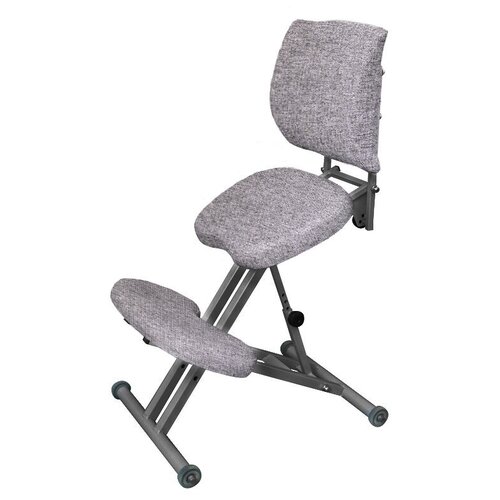 фото Эргономичный коленный стул "олимп" ск-2-1 (тонкие сидения) благородный антрацит на черной раме