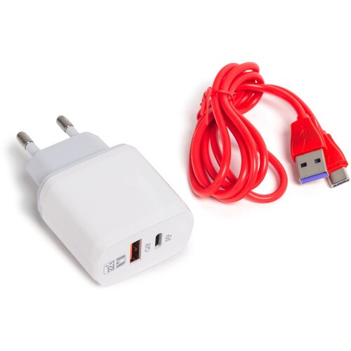 Сетевое зарядное устройство LDNIO A2421C, 1USB QC3.0, 1PD + кабель USB - Type-C (white) сетевое зу ldnio a2316c кабель type c pd qc 3 0 2 usb auto id выход 5v 9v 12v 20w белый