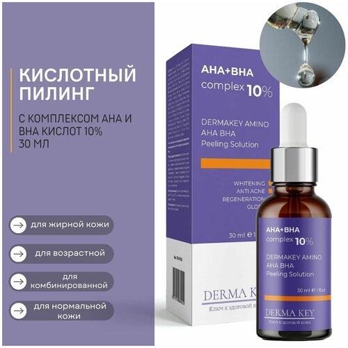 Смываемая кислотная пилинг-сыворотка для лица Комплекс АНА, BHA-кислот и энзимами