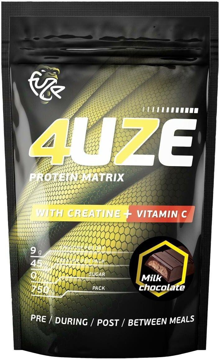 Fuze Протеин «Фьюз 47% + креатин», вкус «Молочный шоколад», 750 г, Fuze