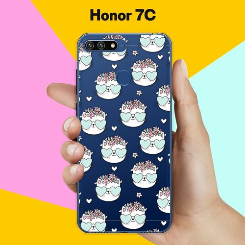 Силиконовый чехол Узор из котов на Honor 7C силиконовый чехол узор из котов на honor 20s