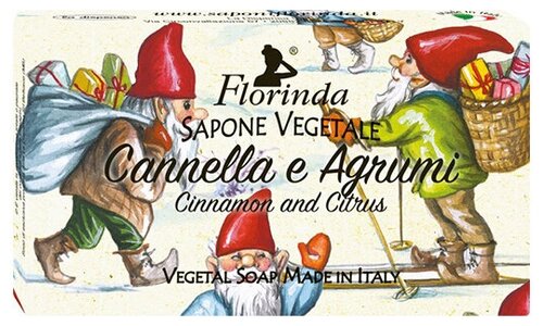 Florinda Мыло кусковое Счастливого Рождества Cannella e agrumi, 97 мл, 100 г