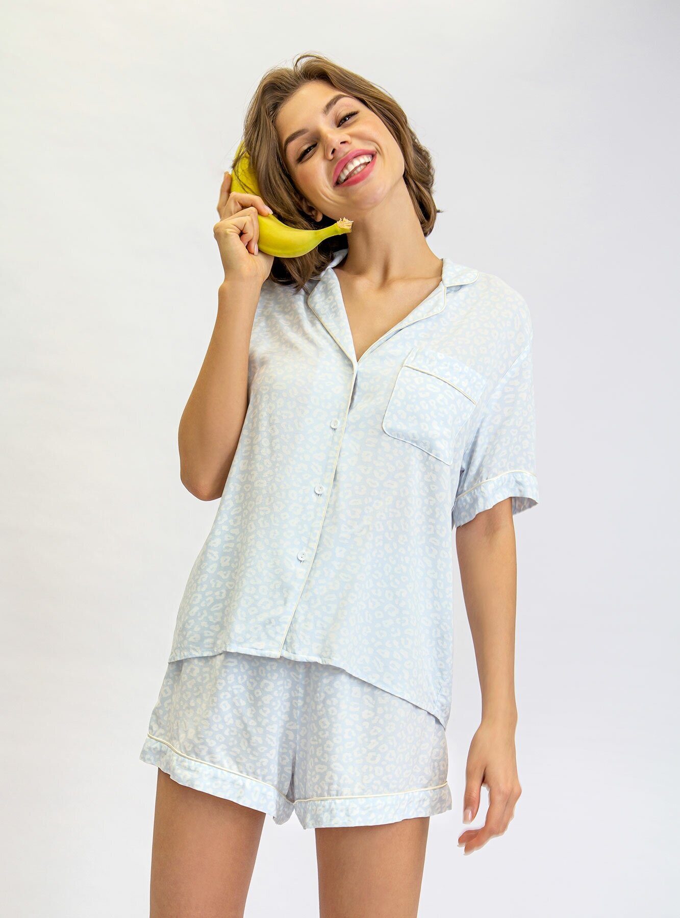 Домашняя пижама с футболкой и шортами/ INDEFINI / 2105TBD-M - фотография № 2