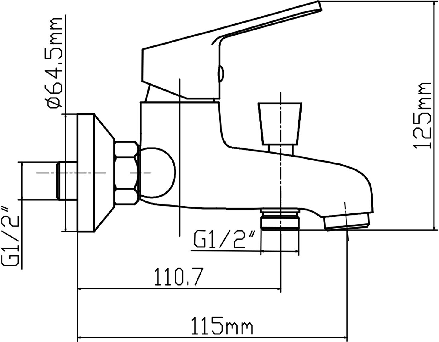 Смеситель для ванны и душа Latuno 104 с душевой лейкой L10403 - фотография № 3