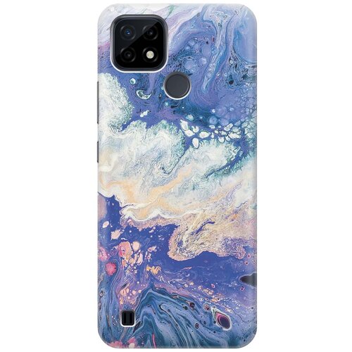 фото Cиликоновый чехол на realme c21 / рилми с21 с принтом "фиолетовый мрамор" gosso