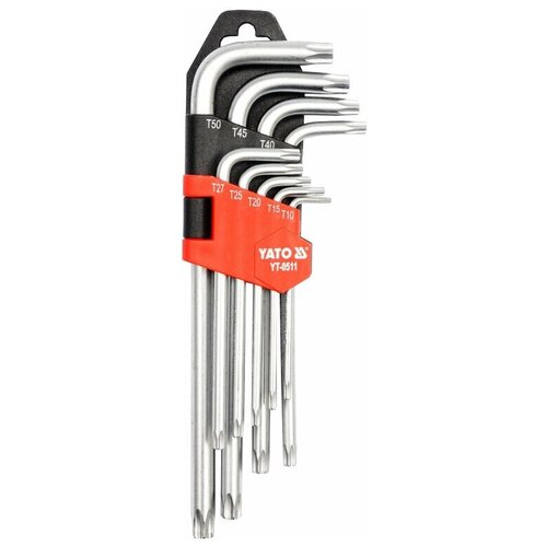 Набор имбусовых ключей YATO YT-0511, 9 предм., серебристый набор имбусовых ключей yato yt 0562 7 предм черный красный
