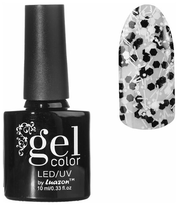 Luazon гель-лак для ногтей Gel color с камифубуки, 10 мл, 37 г, 09-12 чёрный