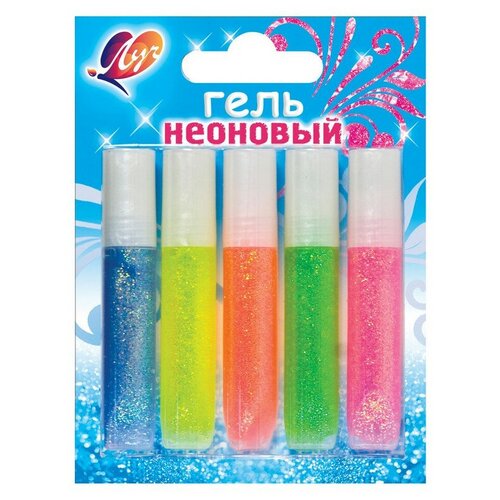 фото Набор для творчества гель с блестками неоновый, 5 цветов, 12с 886-08 3 шт. луч
