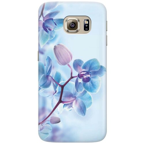 фото Cиликоновый чехол на samsung galaxy s6 edge / самсунг с6 эдж с принтом "синий цветок на синем" gosso
