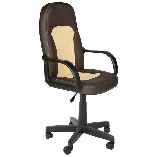фото Компьютерное кресло tetchair парма офисное, обивка: искусственная кожа, цвет: коричневый/бежевый