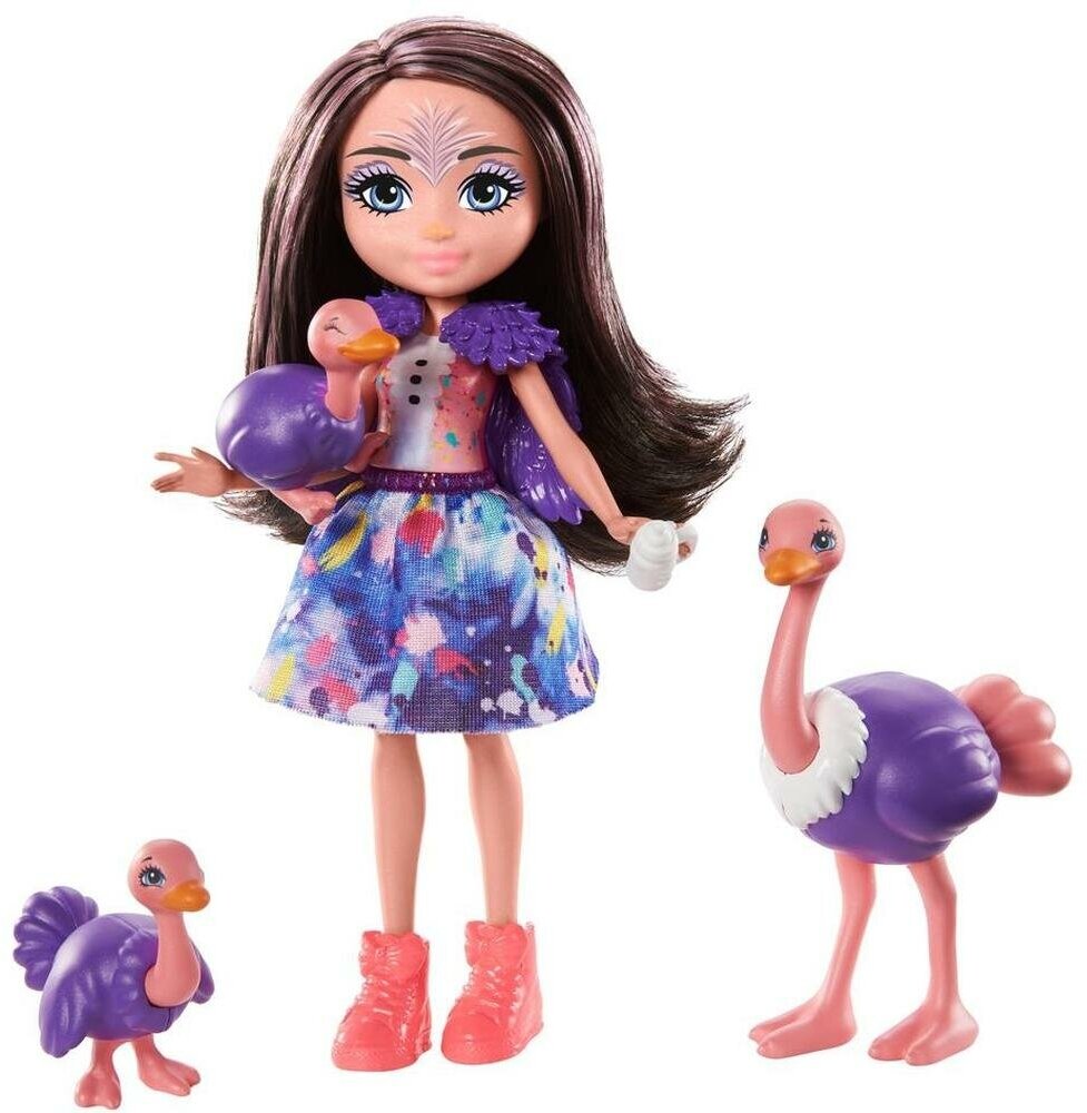 Enchantimals Mattel GJX43/GTM32 Офелия Страусси с семьей