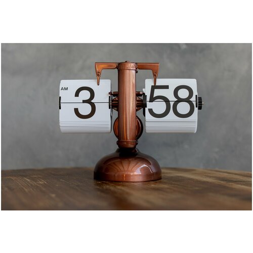 Винтажные настольные часы Air-Flip Copper медь с патиной 7800₽