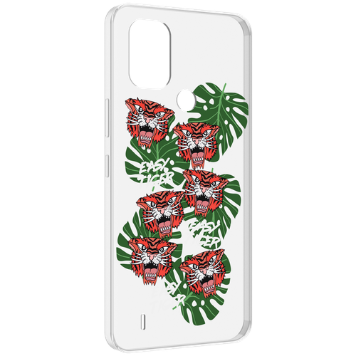 Чехол MyPads красные-тигры для Nokia C31 задняя-панель-накладка-бампер