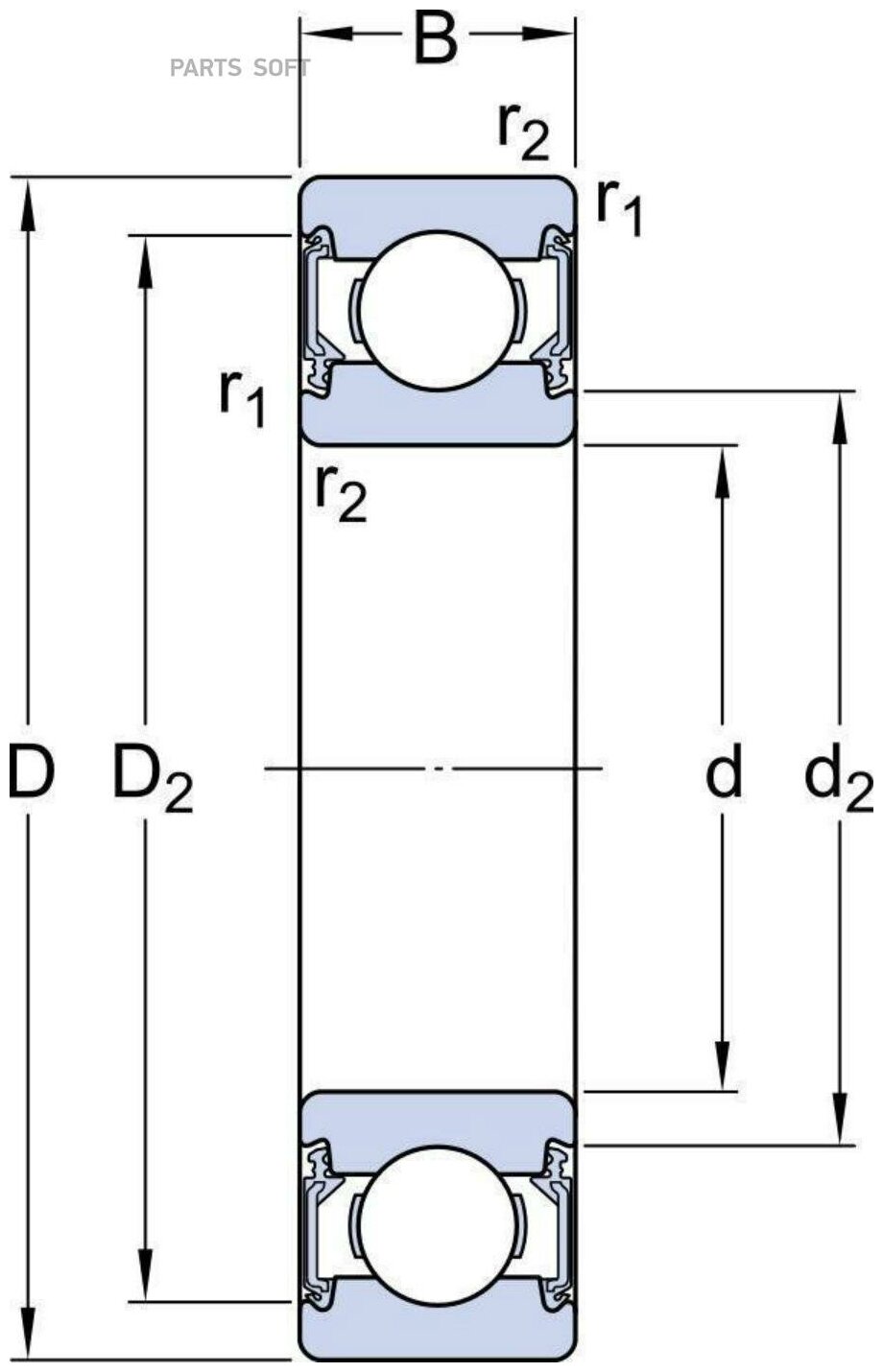 Подшипник подвесной FAG / арт. 60052RSRC3 - (1 шт)