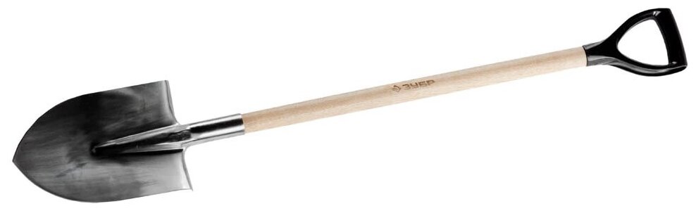 Лопата штыковая из нержавеющей стали, деревянный черенок, с рукояткой, ЗУБР Профессионал