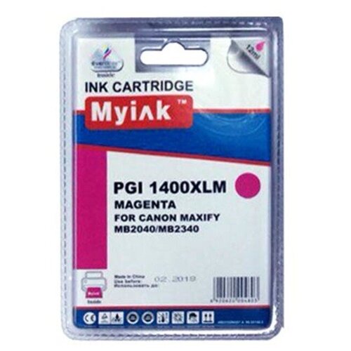 Картридж MyInk PGI-1400XLM, 780 стр, пурпурный картридж pgi 1400xl для canon mb2140 mb2740 mb2040 mb2340 galaprint желтый