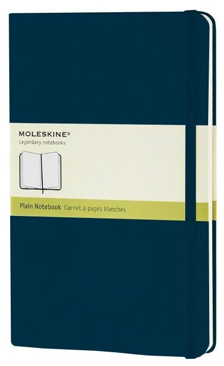 Записная книжка Moleskine Classic (нелинованный) в твердой обложке, Large (13х21см), голубой сапфир