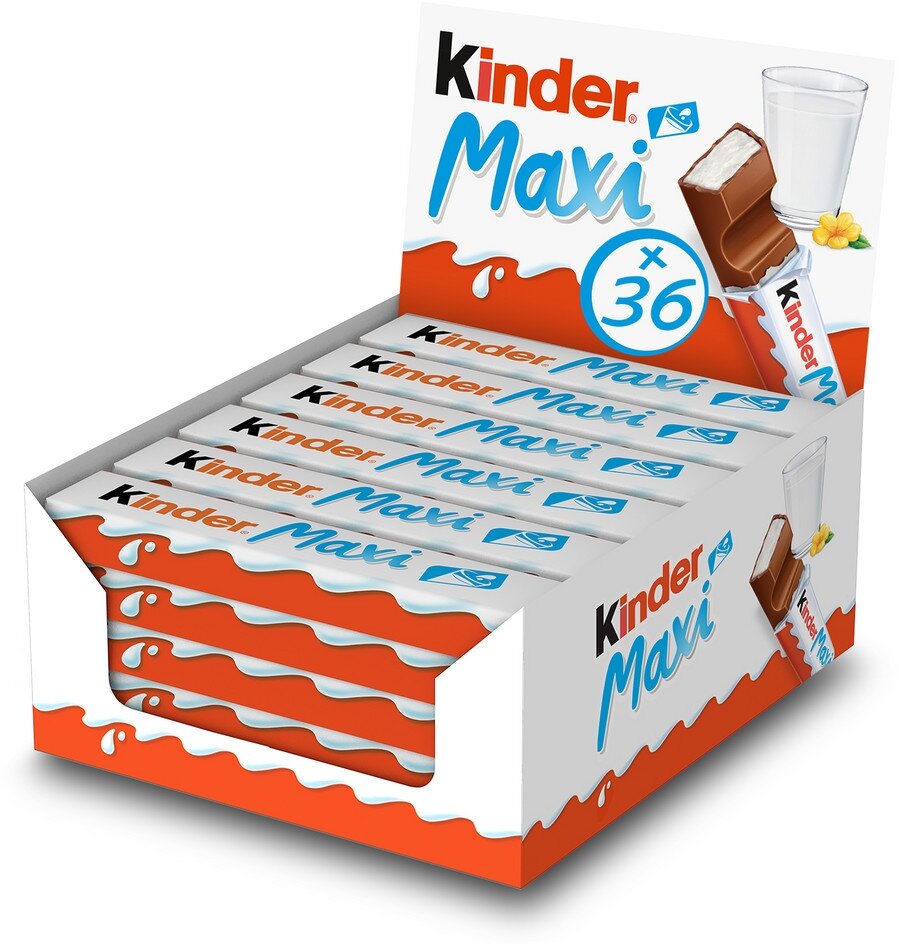 Шоколад молочный Kinder Chocolate Maxi 21 гр - 36 шт