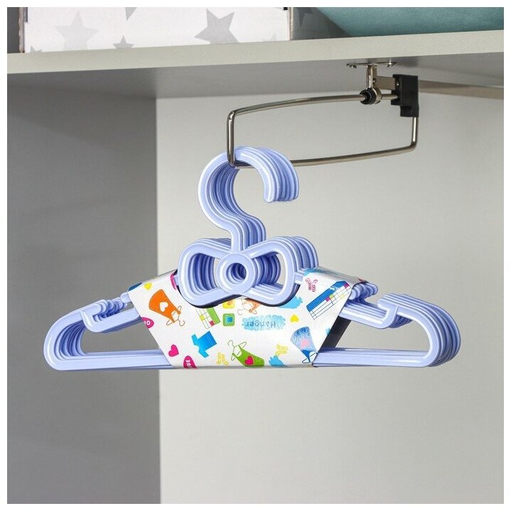 Вешалка-плечики для одежды детская, размер 30-34, цвет микс - фотография № 20