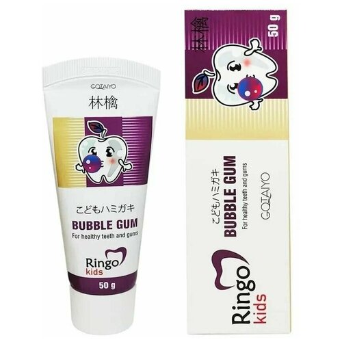 Gotaiyo Ringo Kids Bubble Gum Детская зубная паста со вкусом Бабл гам 50 гр