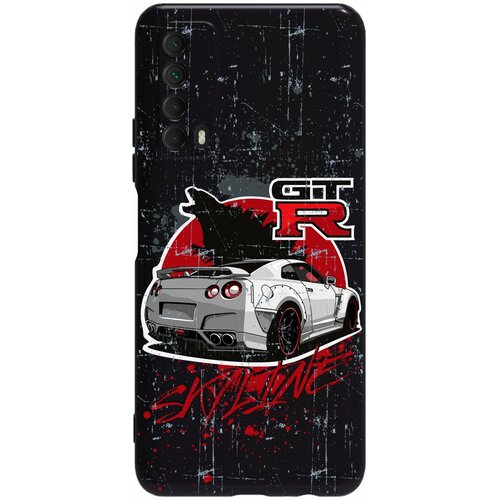 Силиконовый чехол Mcover для Huawei P Smart 2021 с рисунком Машина Nissan GTR Skyline силиконовый чехол mcover для huawei nova 9se с рисунком машина nissan gtr skyline