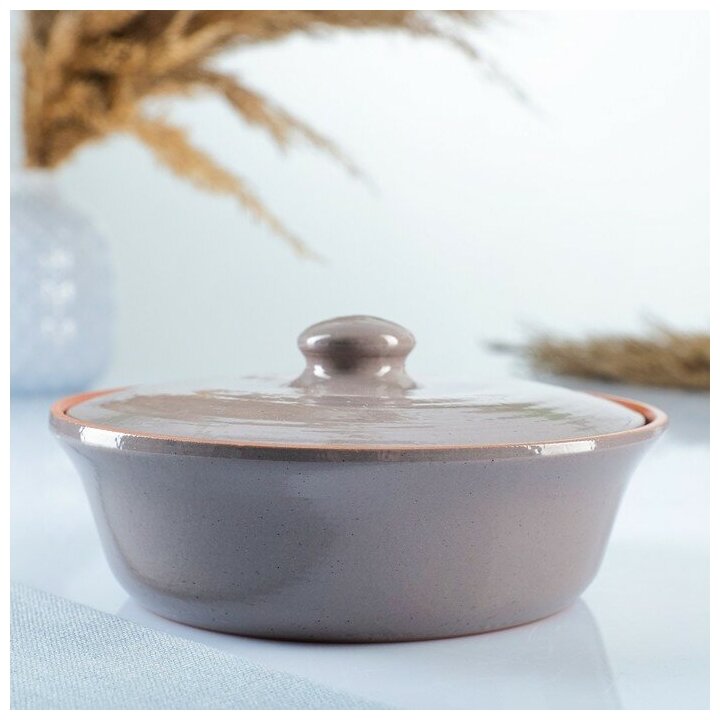 фото Салатник с крышкой "Вятский" 0,5 л (емкость для запекания), серый