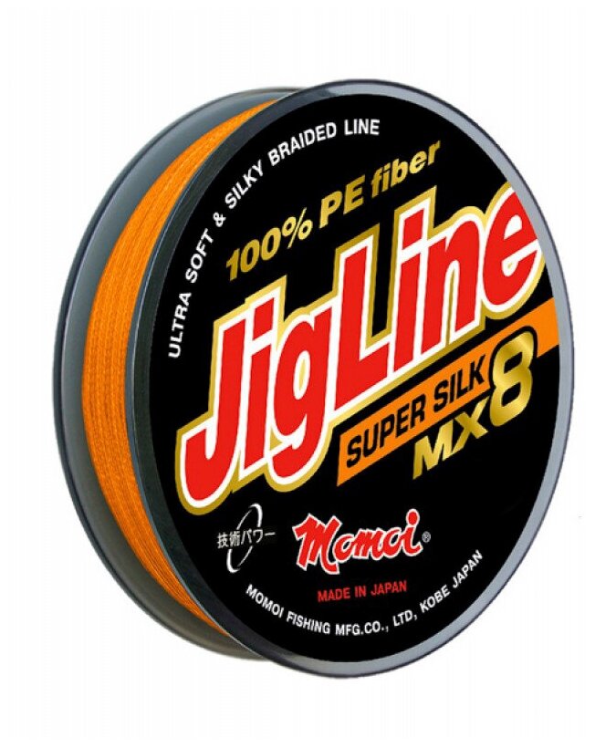 Плетеный шнур Jigline MX8 Super Silk 150 м 012 мм оранжевый